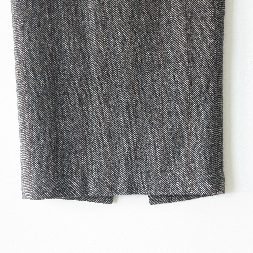 Ralph Lauren PURPLE Label 100% Cashmere Pencil Skirt Brown Herringbone Size 8 - Picture 5 of 16